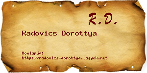 Radovics Dorottya névjegykártya